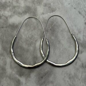 Anthropologie Wavy Hoop Earrings in Silver